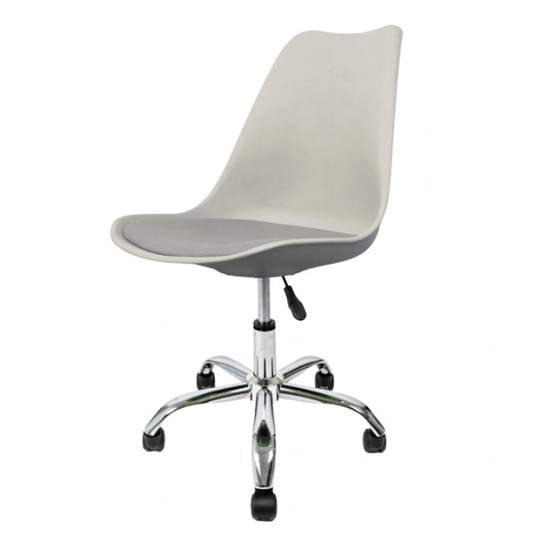 Soho Light Grey Plastic Desk Chair with Swivel Base