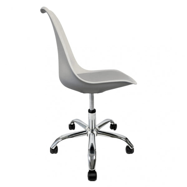 Soho Light Grey Plastic Desk Chair with Swivel Base