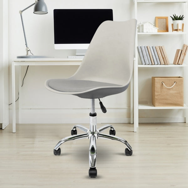 Soho Light Grey Plastic Desk Chair with Swivel Base