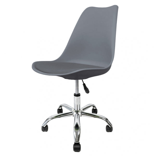 Soho Dark Grey Plastic Desk Chair with Swivel Base