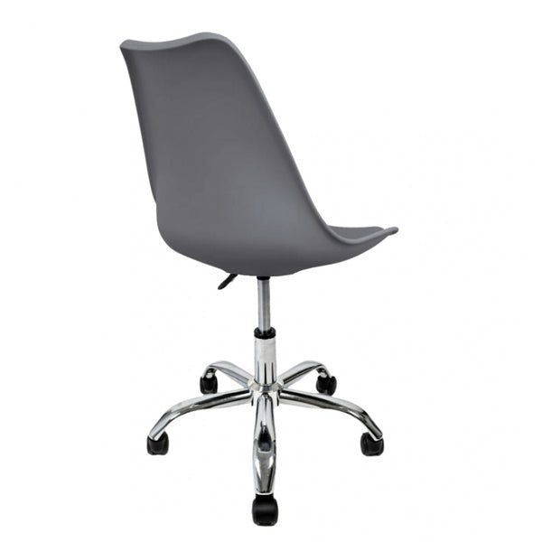 Soho Dark Grey Plastic Desk Chair with Swivel Base