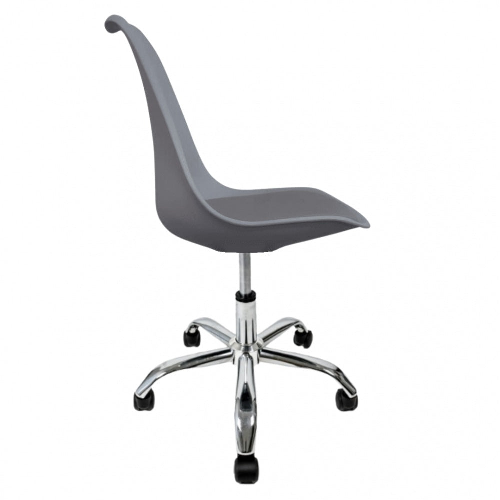 Soho Dark Grey Plastic Desk Chair with Swivel Base