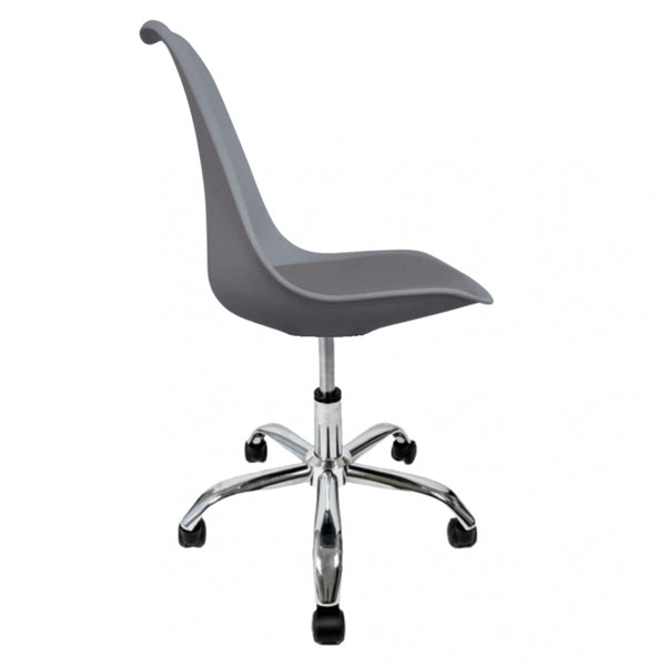 Soho Dark Grey Plastic Desk Chair with Swivel Base
