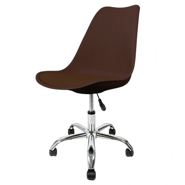 Soho Chocolate Plastic Desk Chair with Swivel Base