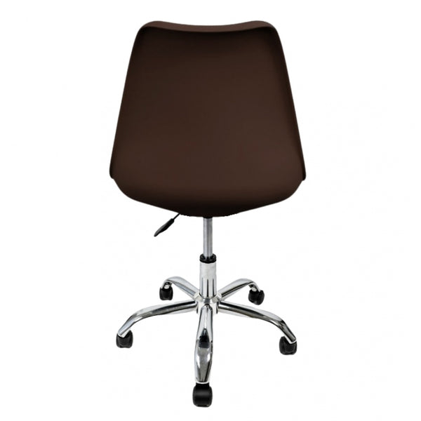 Soho Chocolate Plastic Desk Chair with Swivel Base