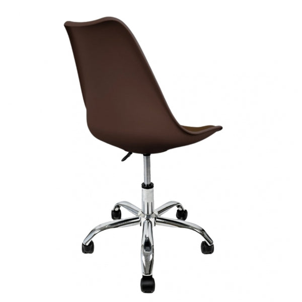 Soho Chocolate Plastic Desk Chair with Swivel Base