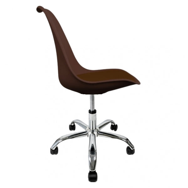 Soho Chocolate Plastic Desk Chair with Swivel Base