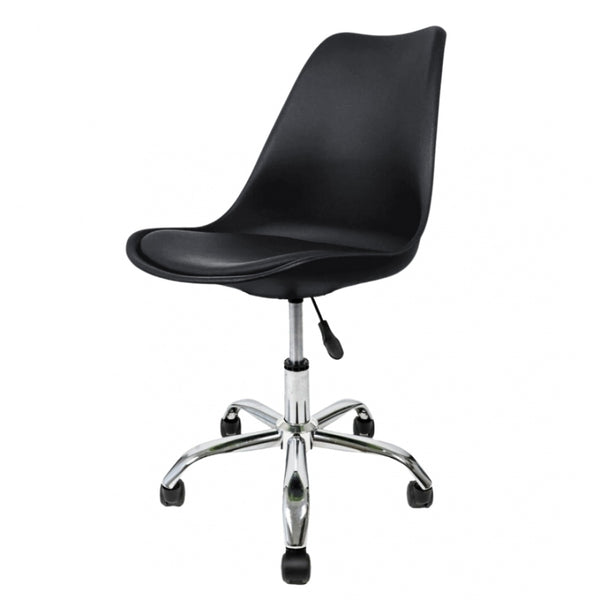 Soho Black Plastic Desk Chair with Swivel Base