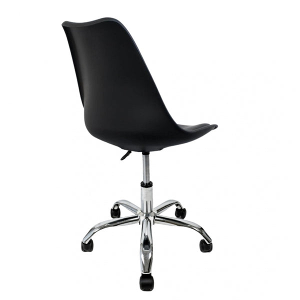 Soho Black Plastic Desk Chair with Swivel Base
