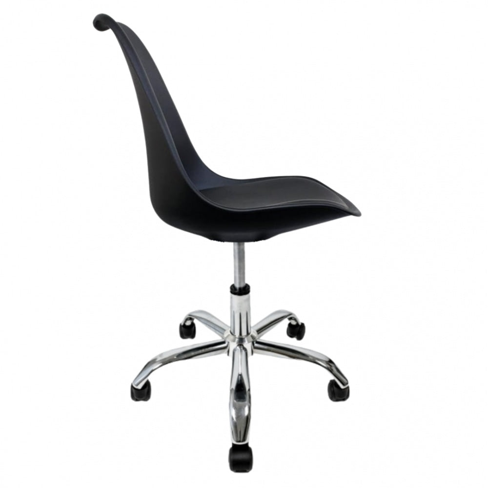 Soho Black Plastic Desk Chair with Swivel Base