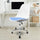 Soho White and Blue Plastic Desk Chair with Swivel Base