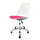 Soho White and Bright Pink Plastic Desk Chair with Swivel Base