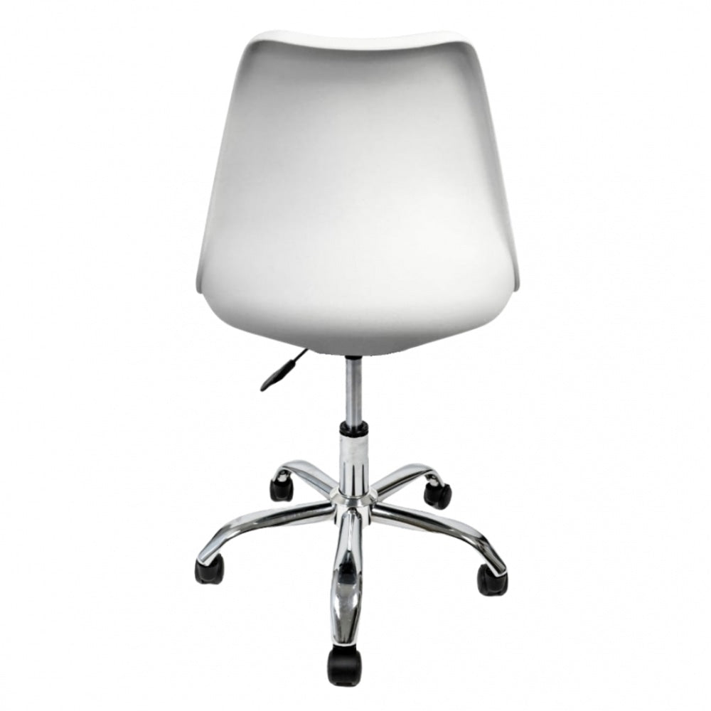 Soho White and Dark Grey Plastic Desk Chair with Swivel Base