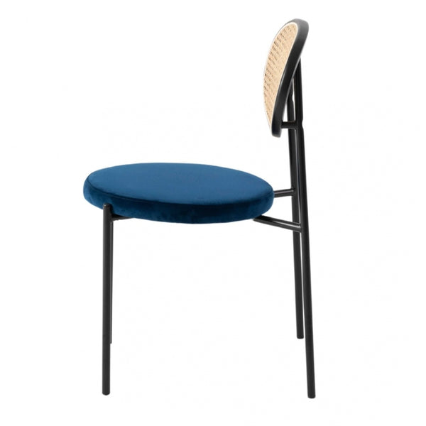 Fusion Living Paris Navy Velvet Dining Chair