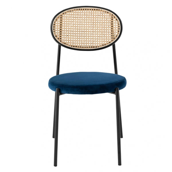 Fusion Living Paris Navy Velvet Dining Chair