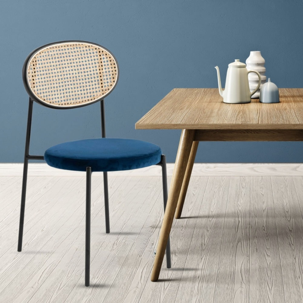 Fusion Living Paris Navy Velvet Dining Chair