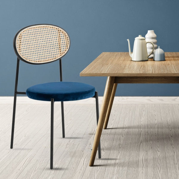 Fusion Living Paris Navy Velvet Dining Chair