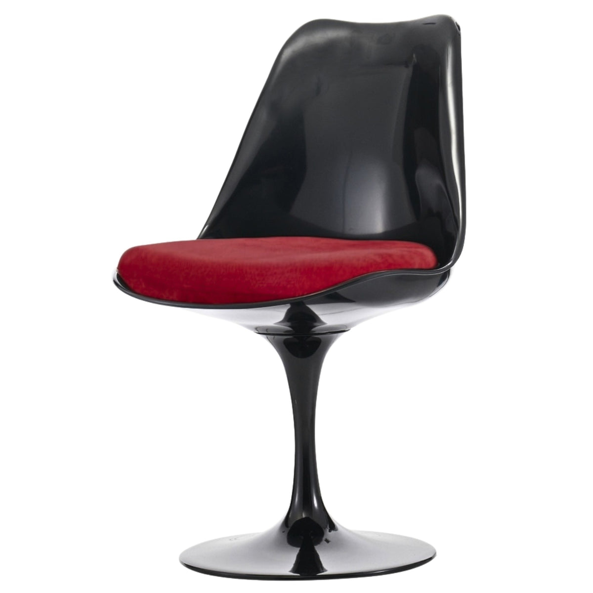 Black and Velveteen Scarlet Red Chelsea Side Chair