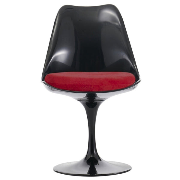 Black and Velveteen Scarlet Red Chelsea Side Chair