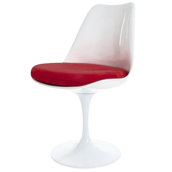 White and Velveteen Scarlet Red Chelsea Side Chair