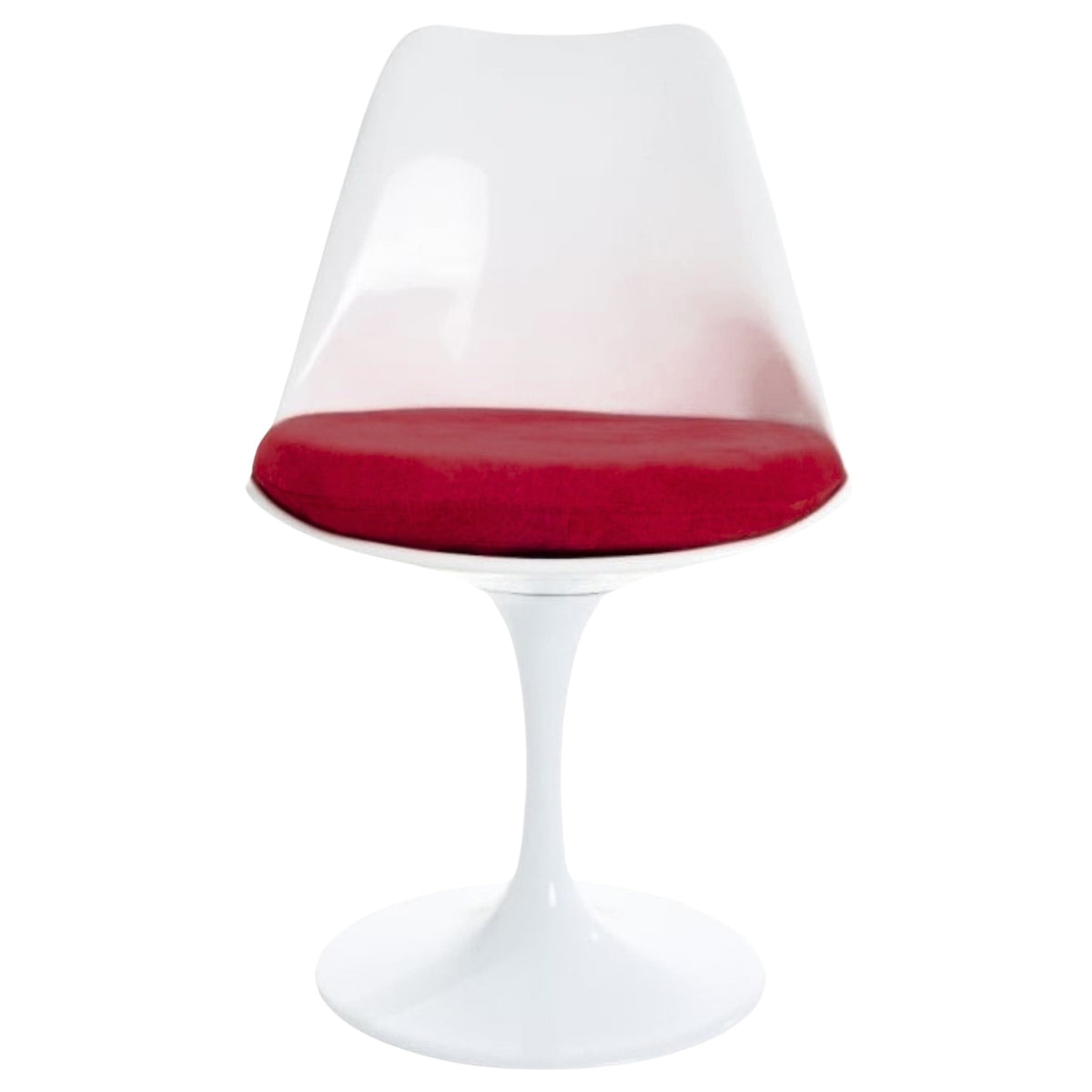 White and Velveteen Scarlet Red Chelsea Side Chair