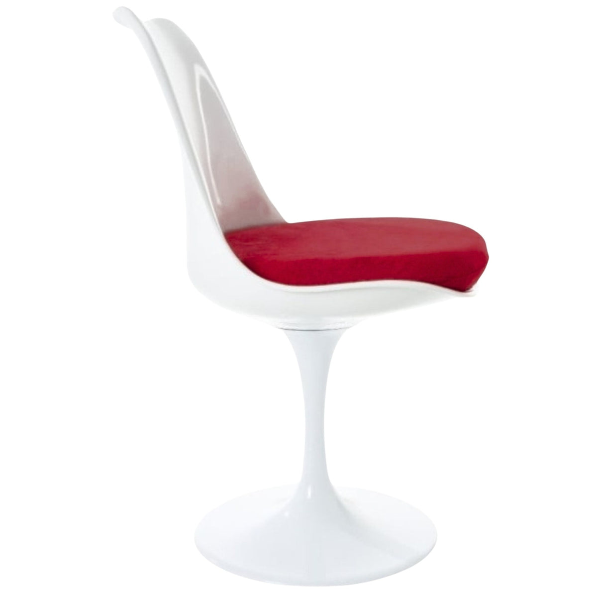 White and Velveteen Scarlet Red Chelsea Side Chair