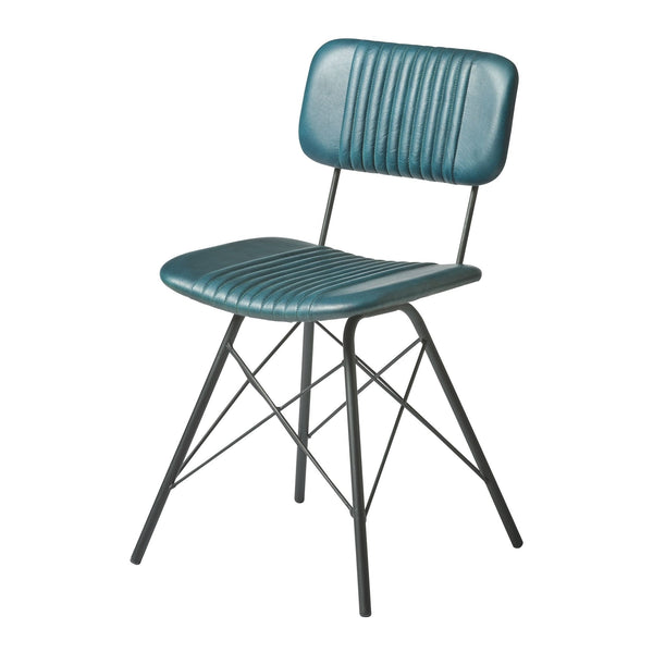 Duke Vintage Teal Leather Dining Chair