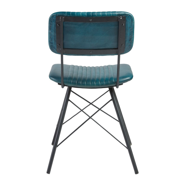 Duke Vintage Teal Leather Dining Chair