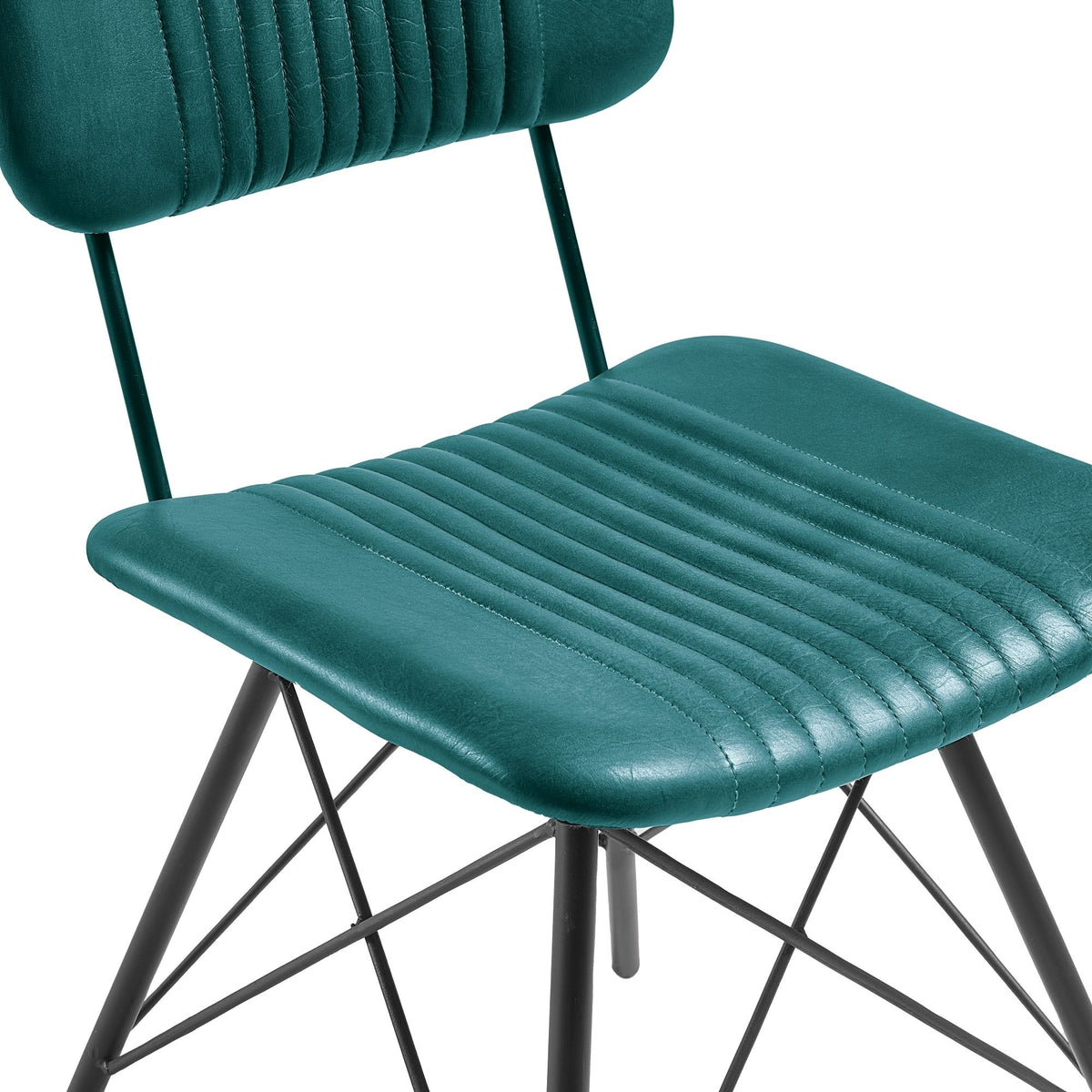 Duke Vintage Teal Leather Dining Chair