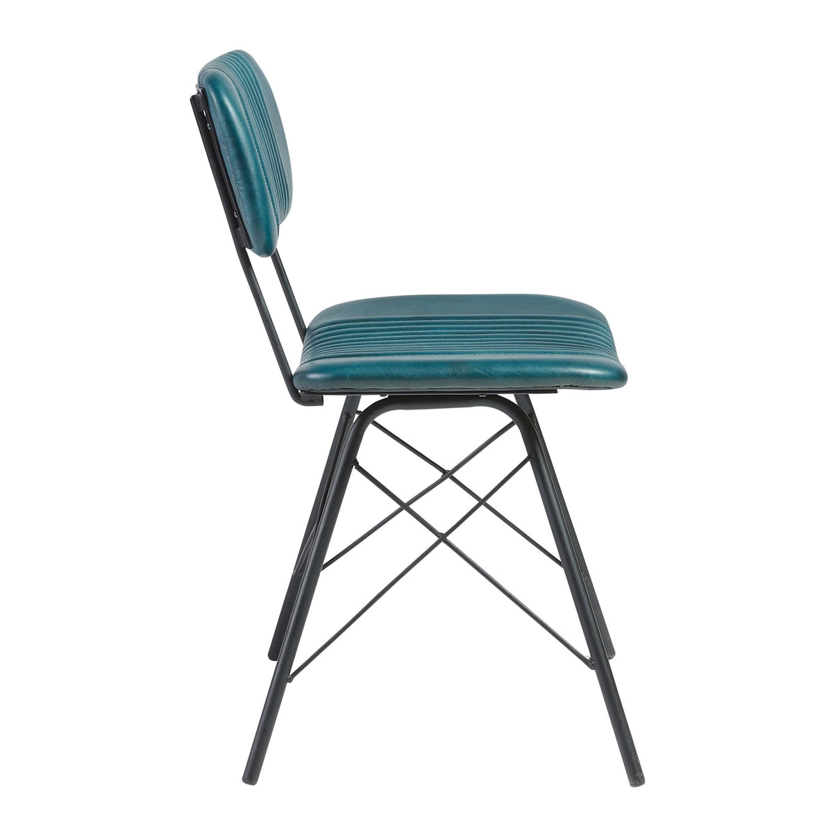Duke Vintage Teal Leather Dining Chair