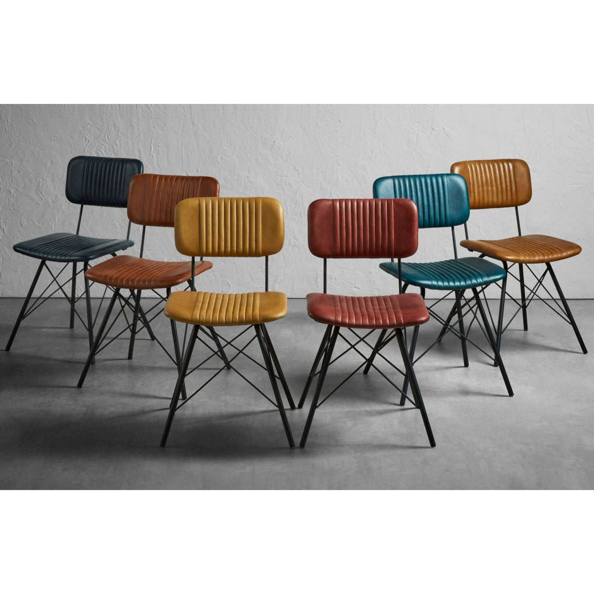 Duke Vintage Teal Leather Dining Chair