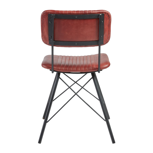 Duke Vintage Red Leather Dining Chair