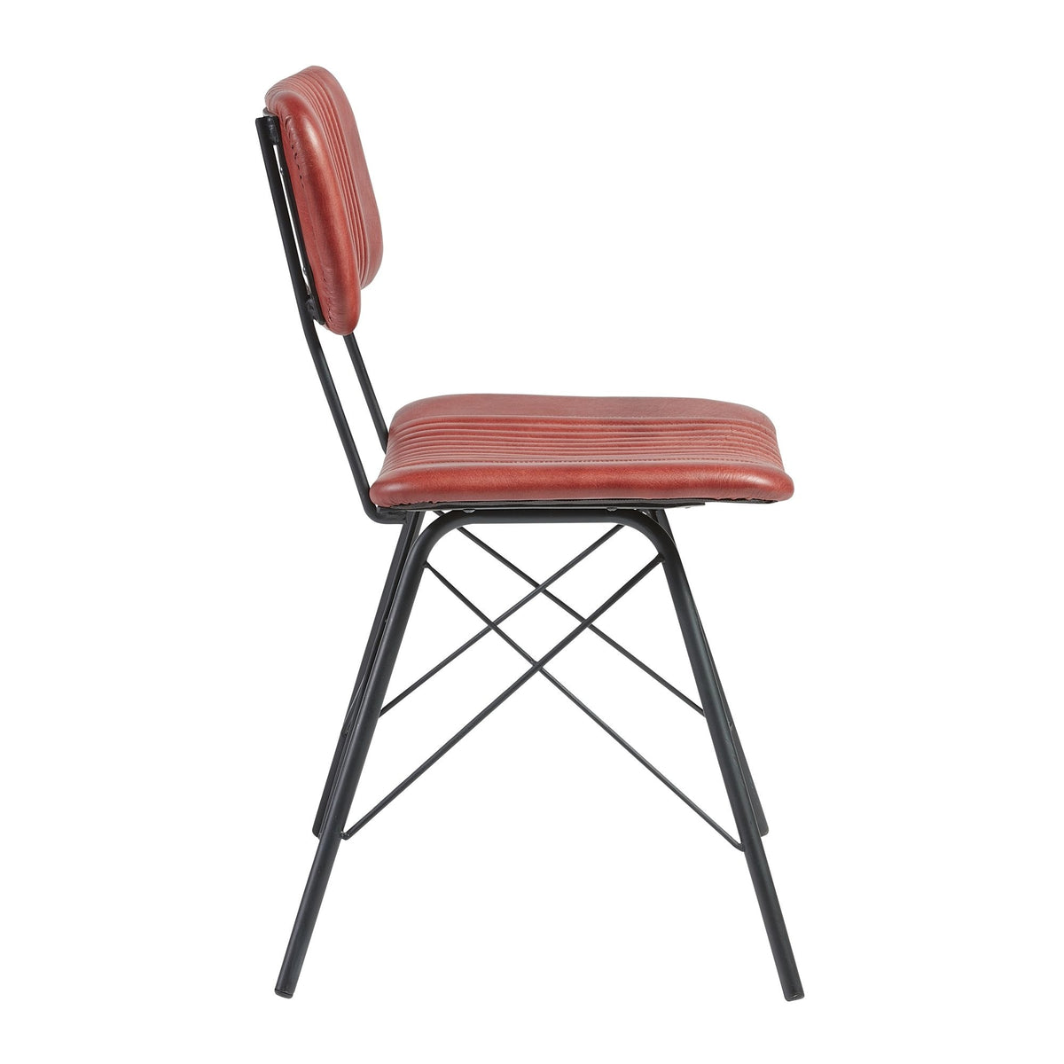 Duke Vintage Red Leather Dining Chair