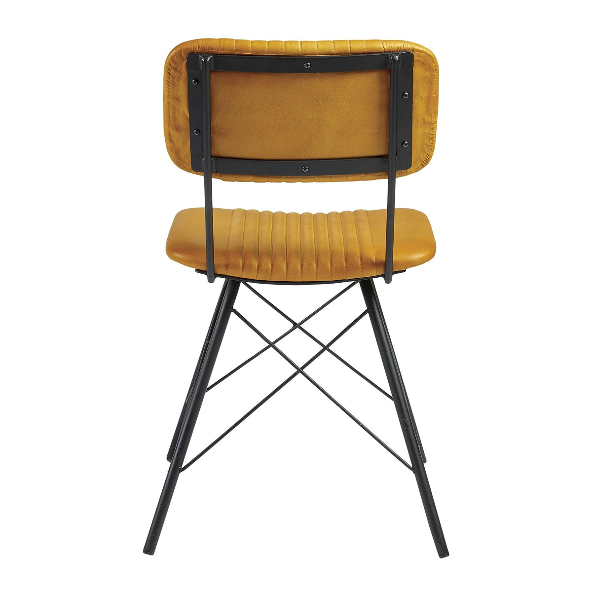 Duke Vintage Gold Leather Dining Chair