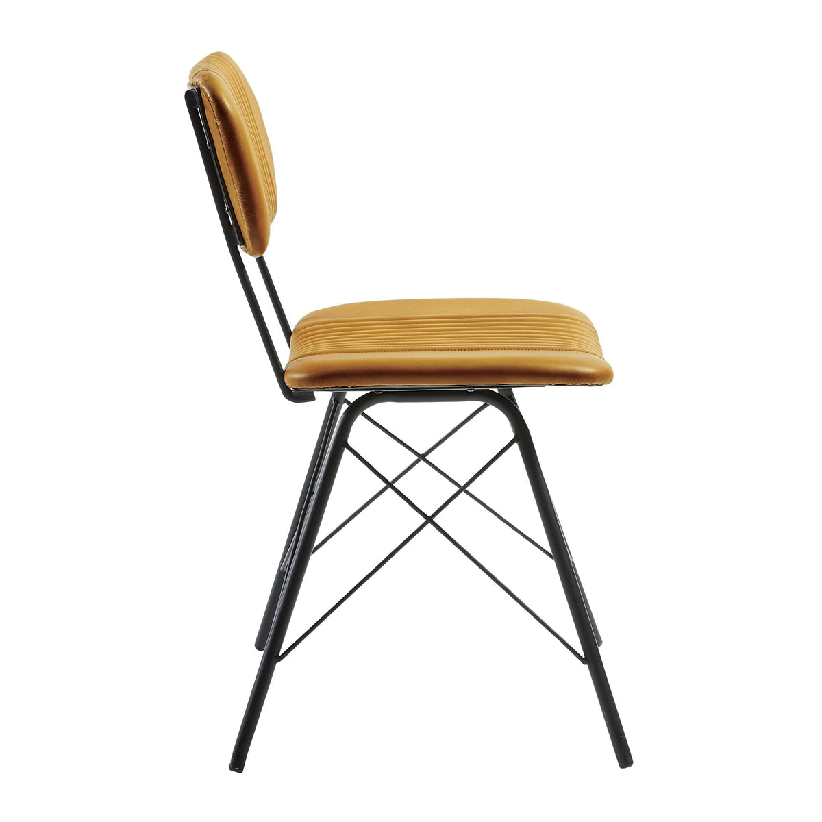 Duke Vintage Gold Leather Dining Chair