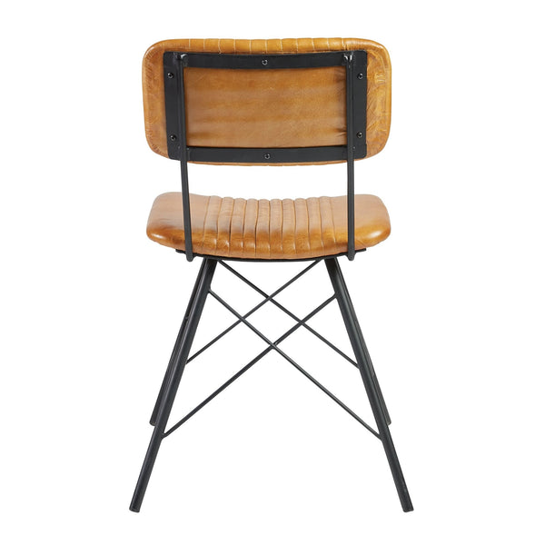 Duke Vintage Light Tan Leather Dining Chair
