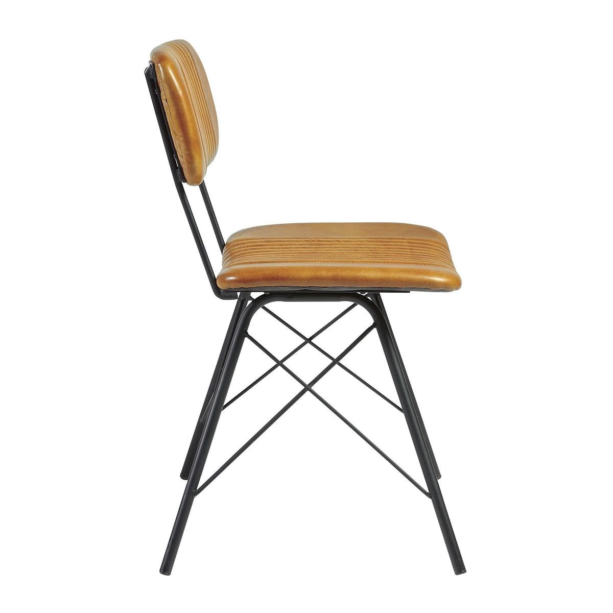 Duke Vintage Light Tan Leather Dining Chair