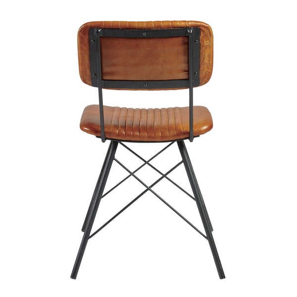 Duke Vintage Bruciato Chestnut Brown Leather Dining Chair