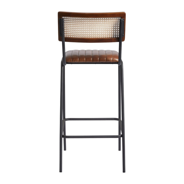 Savanna Brown Leather Bar Stool