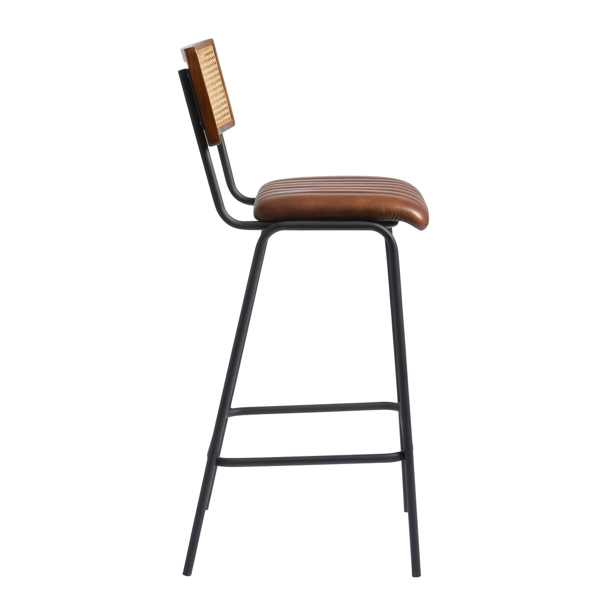 Savanna Brown Leather Bar Stool