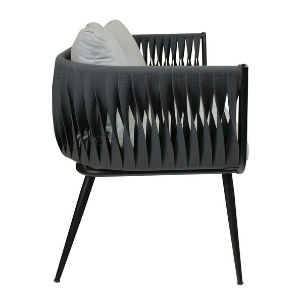 Mozzini Dark Grey Woven 2 Seater Sofa