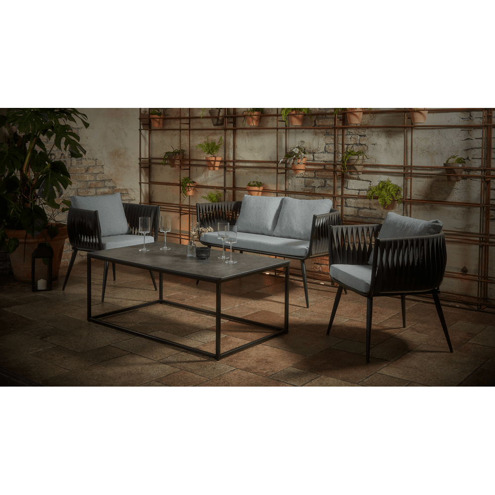 Mozzini Dark Grey Woven 2 Seater Sofa