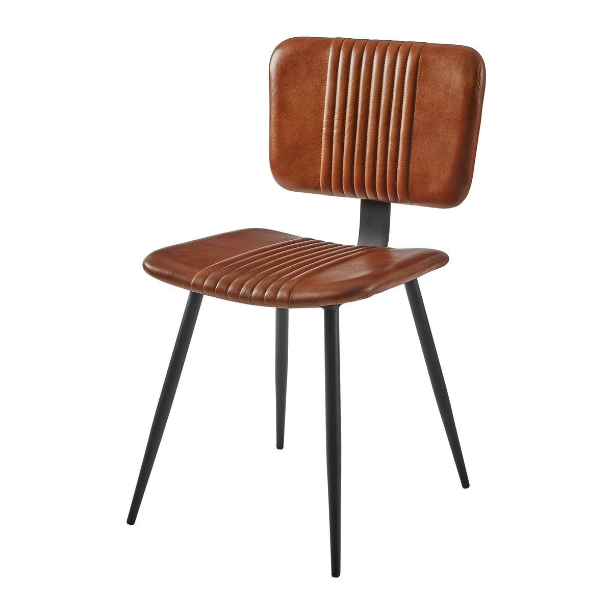 Opel Bruciato Leather Dining Chair