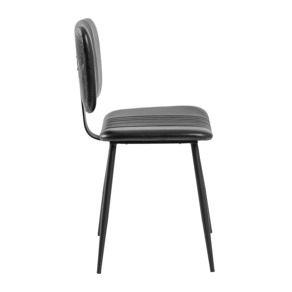 Opel Black Leather Dining Chair