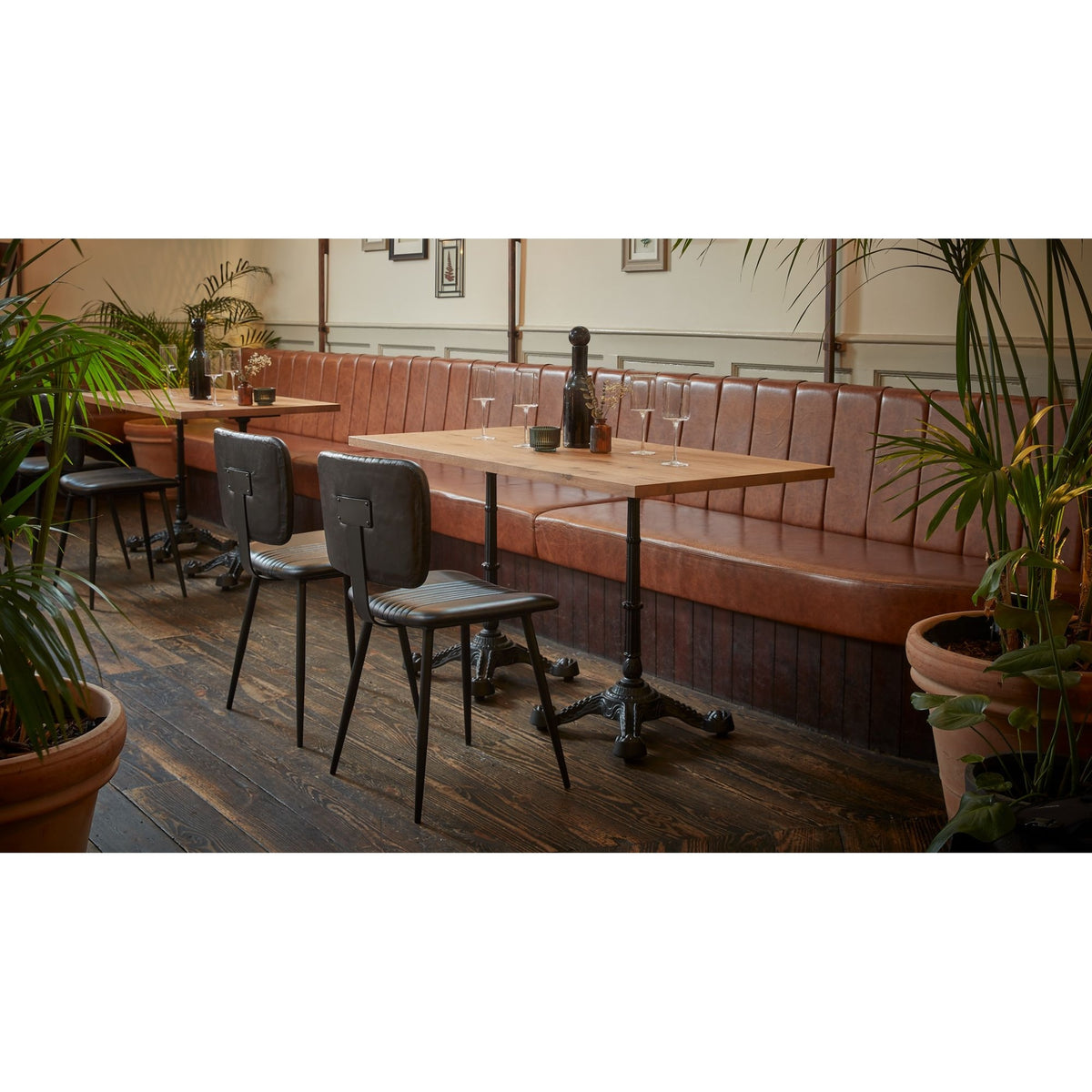 Opel Black Leather Dining Chair