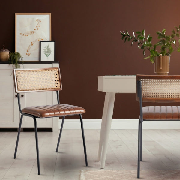Savanna Brown Leather Dining Chair