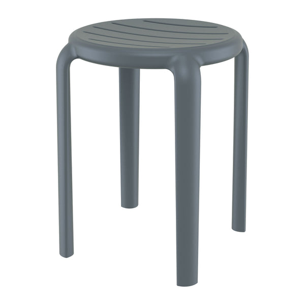 Tom Dark Grey Low Stool 45cm