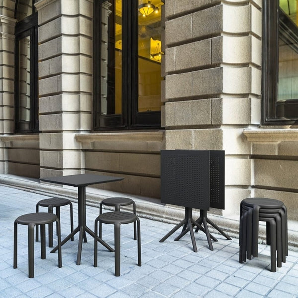 Tom Dark Grey Low Stool 45cm