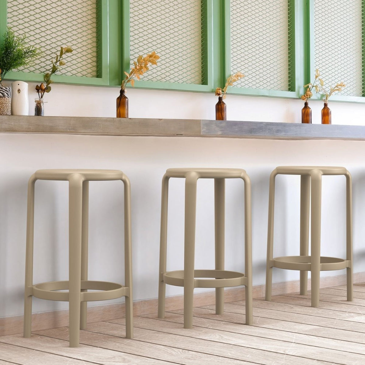 Tom Taupe Bar Stool 65cm