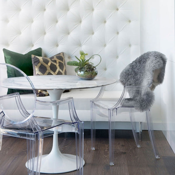 Crystal Clear Ghost Style Plastic Louis Armchair